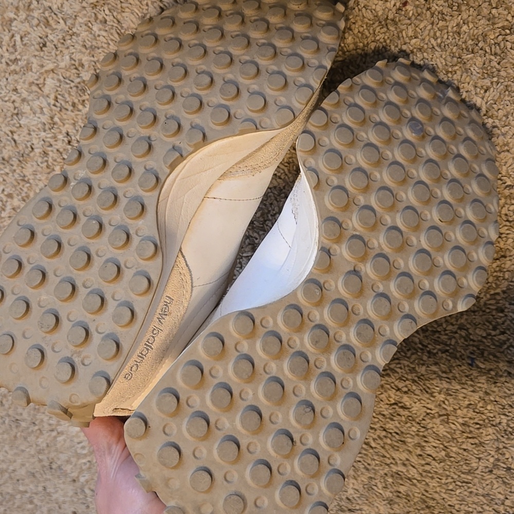 New Balance Beige, Light Gray and White Retro Sneakers - Picture 3 of 4